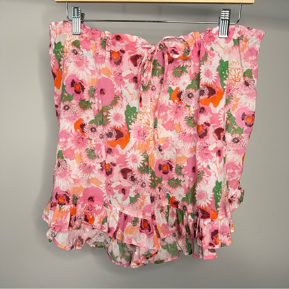 NWT GANNI 100% Organic Cotton Ruffle Shorts in Sugar Plum Size 40 / Size… - Picture 2 of 10